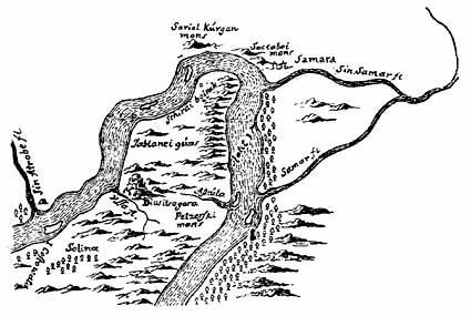 Карта Самарской Луки. Из книги Адама Олеария